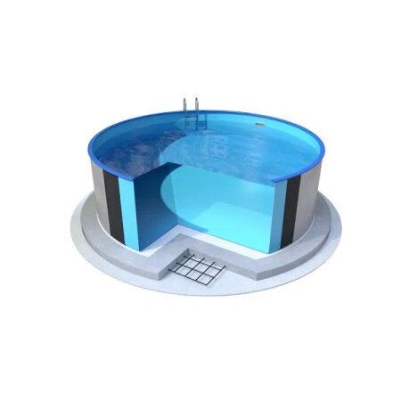 Rundbecken grau IBIZA in 4.00 m x 1.20 m