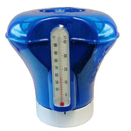 Dosierschwimmer blau mit Thermometer