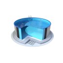 Rundbecken FUN   in 4.50 m x 1.50 m m. Folie  0.6 mm blau