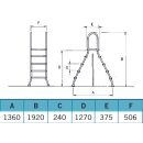 Hochbeckenleiter aus Edelstahl 2 x 4 Stufen