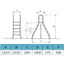 Hochbeckenleiter aus Edelstahl 2 x 5 Stufen