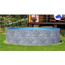 Schwimmbecken in Steinoptik 3.60 m x 0.90 m rund