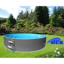 Schwimmbecken anthrazit 3.60 m x 1.20 m