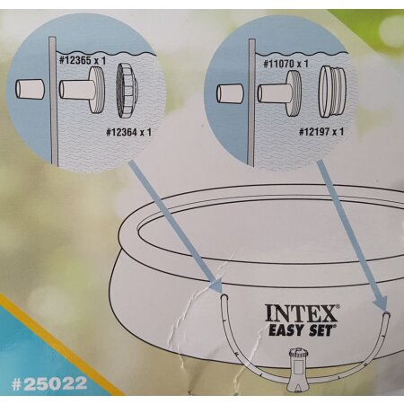 INTEX Anschluss Set 32 mm Siebgitter Einlaufdüse