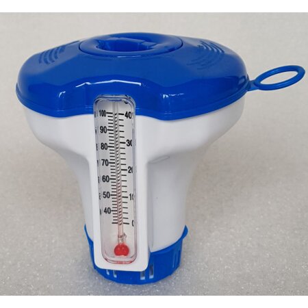kleiner Dosierschwimmer blau mit Thermometer
