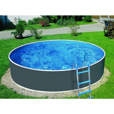 Schwimmbecken anthrazit Rattan 4.60 m x 0.90 m