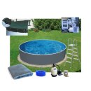Komplett Set Schwimmbecken anthrazit 5.00 m x 1.20 m