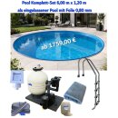 Komplett Set Einbaupool 6.00 m x 1.20 m mit Folie 0,8 mm