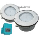 2 x LED - Unterwasserscheinwerfer Edelstahl inkl. Trafo